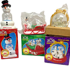 3 Disney Dalmatians Snow Domes New Christmas Toys Mc Donalds Collection 1996